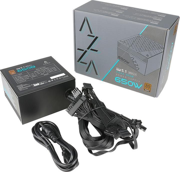 Produktbild Azza Netzteil 650W (ATX3.1) 120mm black (80+ Bronze) (650 W)