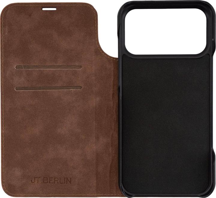Actual product image JT Berlin Genuine leather BookCase Tegel for iPhone 17 Pro Max cognac (Apple iPhone 17 Pro Max)