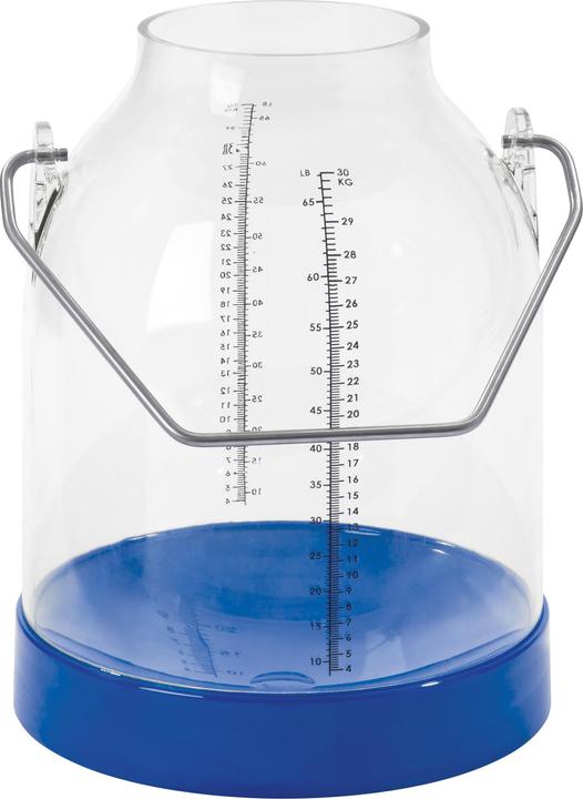 Actual product image Kerbl Milking bucket 30 litres with scale blue, handle height 117