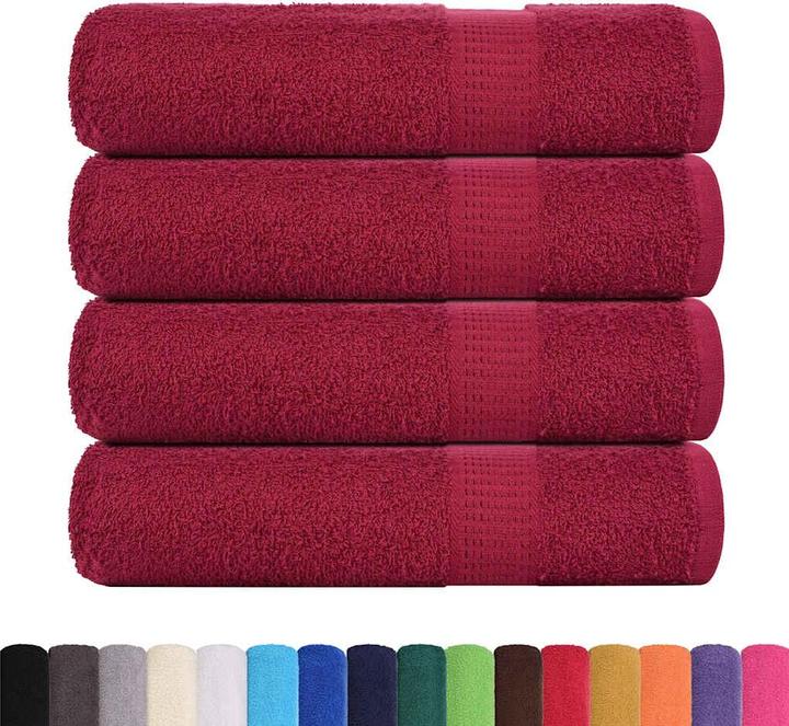 Produktbild VidaXL Handtücher 4 Stk. Bordeauxrot 50x100 cm 360 g/m² 100% Baumwolle (50 x 100 cm)