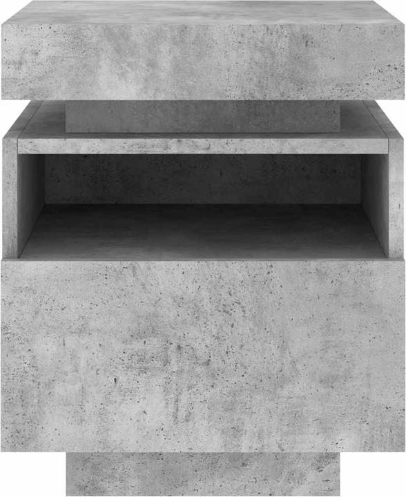 Produktbild vidaXL Nachttische mit LED-Leuchten 2 Stk. Betongrau 40x39x48,5