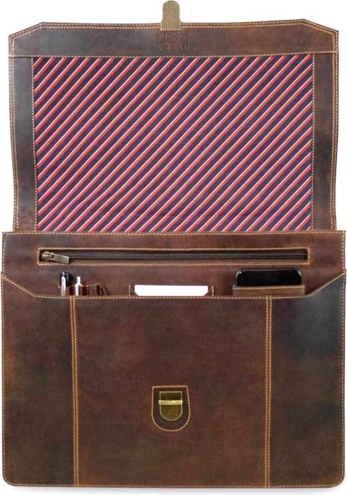 Actual product image Buckle & Seam Briefcase Sierra Brown/Stripes (15")