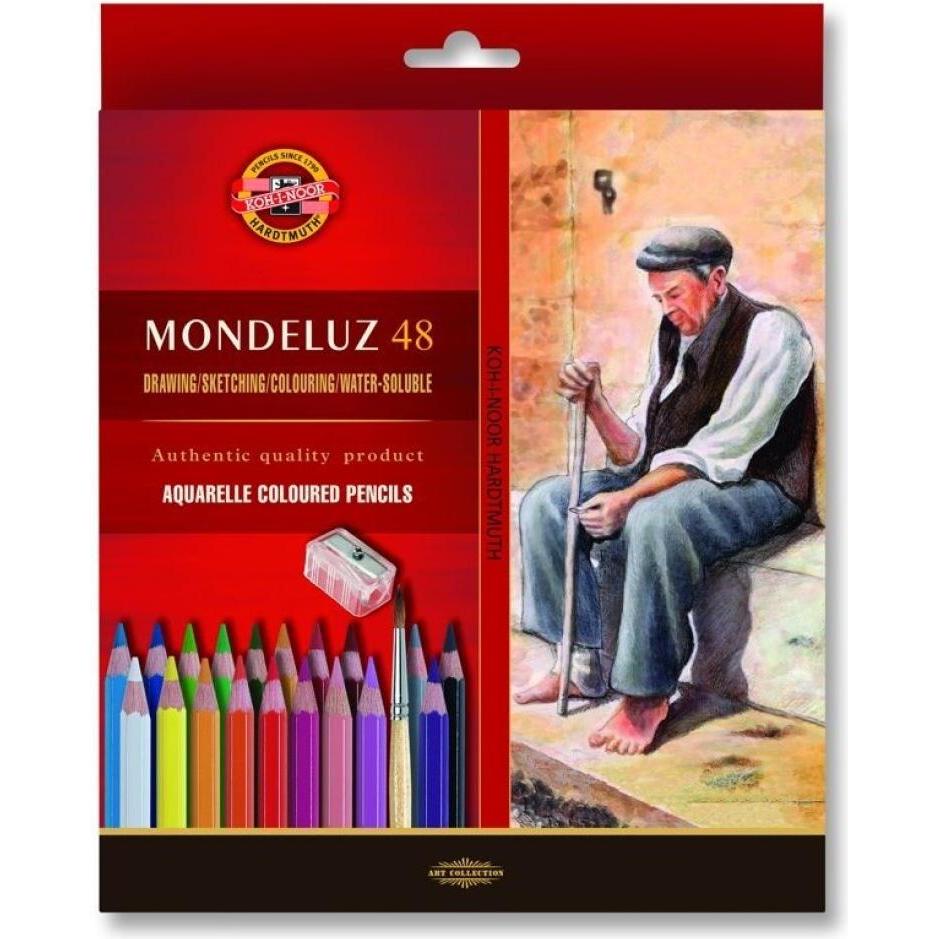 Koh-i-Noor, Malstifte, Aquarellstifte 48 Farben Mondeluz (Mehrfarbig, 48 x)