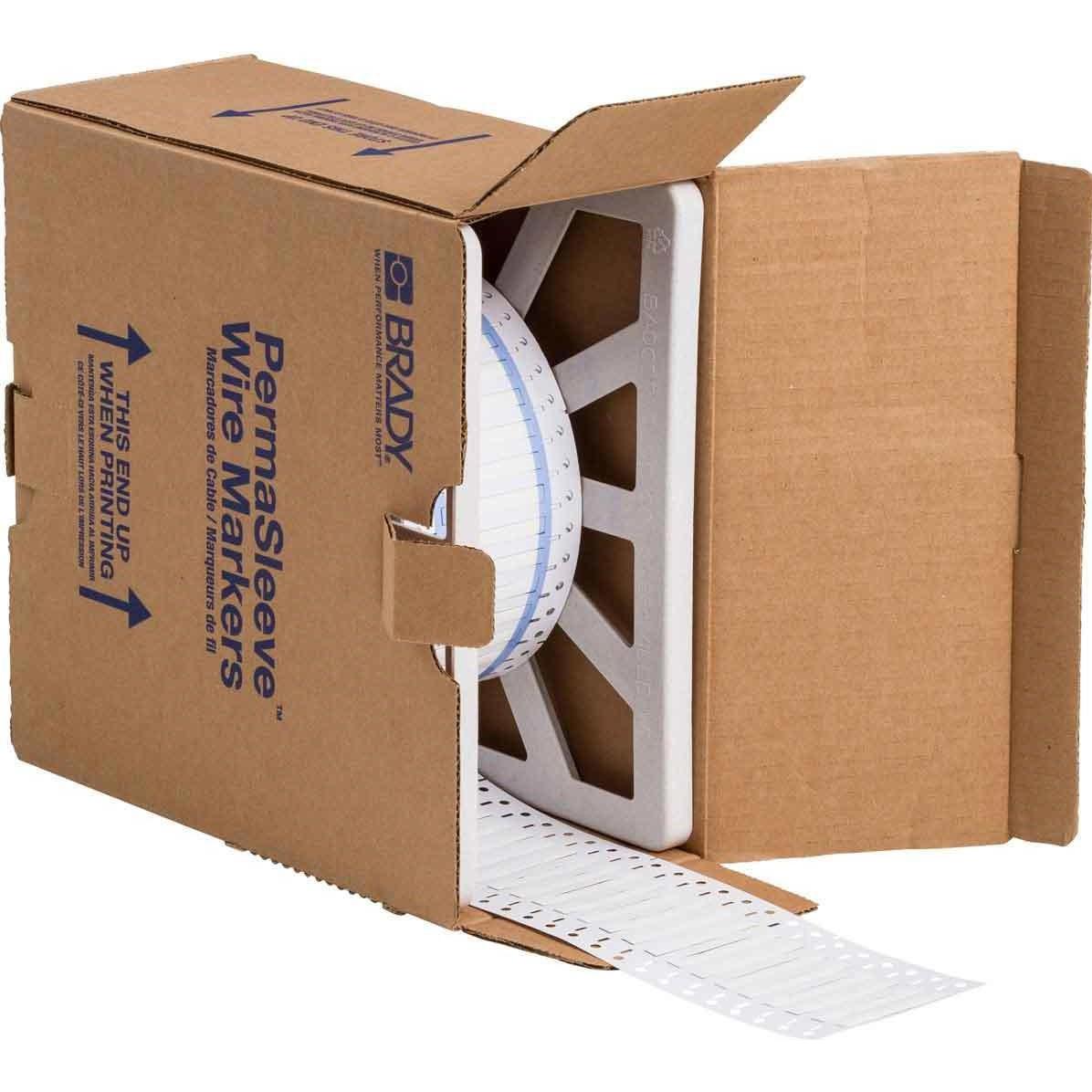 Brady, Etiketten, 3PS-125-2-WT-3, B-342, Permasleeve, wärmeschrumpfd. Polyolefin, Weiss, 16,9 x 6mm, für Kabeld