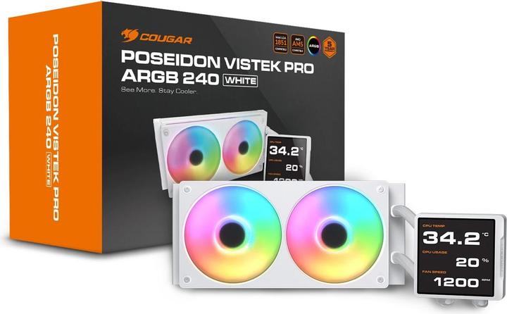 Immagine prodotto Cougar CPU Wasserkühlung Poseidon Vistek Pro 240,ARGB,Weiss