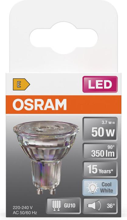 Actual product image Osram LED Leuchtmittel LED STAR PAR16 3.7W 840 GU10 Neutralweiss 4099854458620 (GU10, 350 lm, 6x)