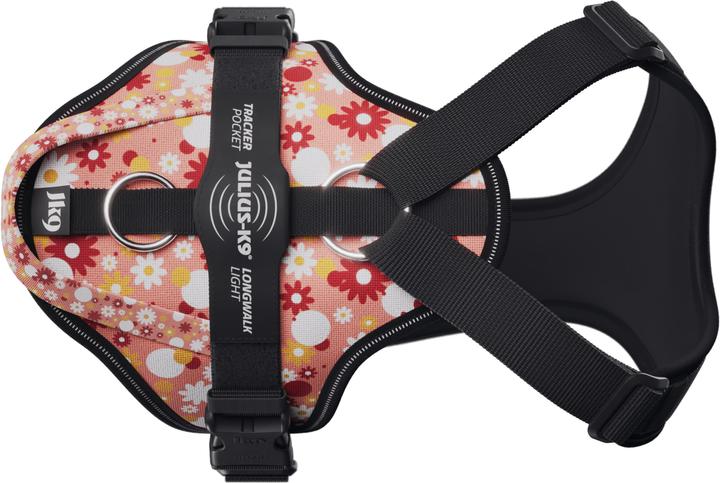 Produktbild Julius-K9 K9 Longwalk lightsele w/handle+trackerpocket,Pink flower,XL (XL, Hund, Allgemein)