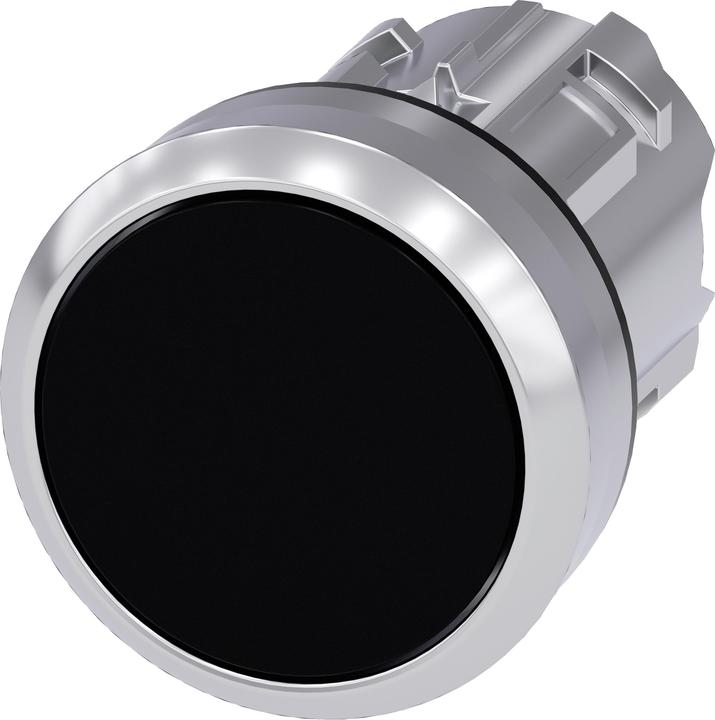 Actual product image Siemens Pushbutton 22mm round metal shiny black