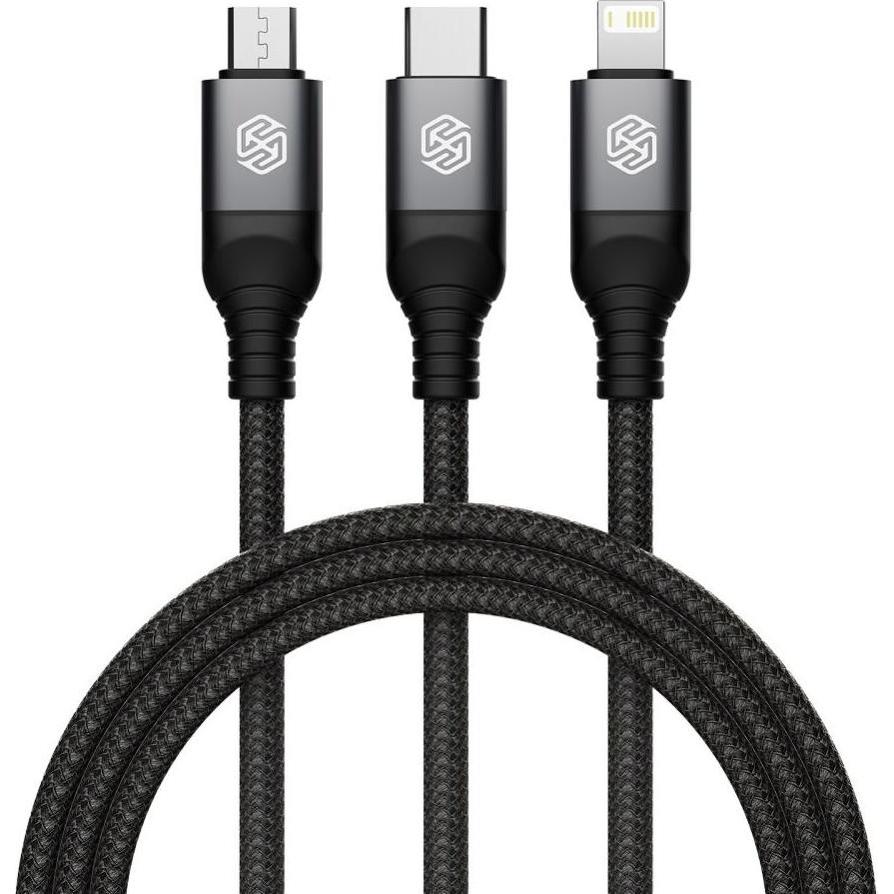 Nillkin Data Cable Swift Pro 3in1 1,5m Black (1.50 m, USB 3.0), USB Kabel