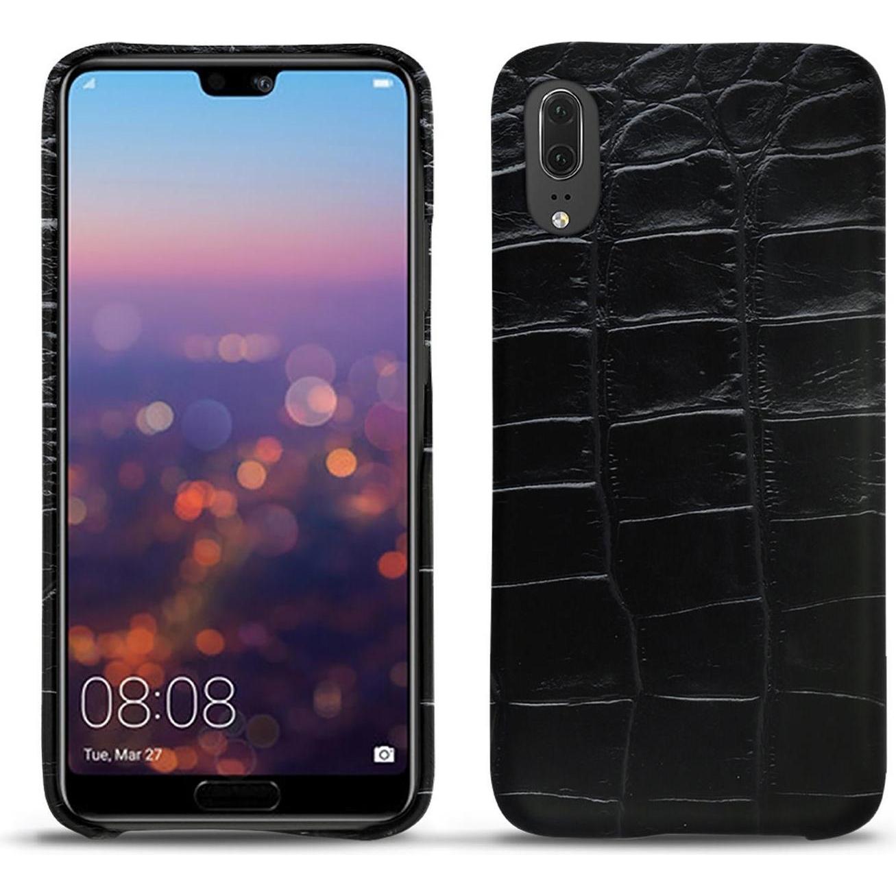 Noreve Lederschutzhülle (Huawei P20), Smartphone Hülle, Schwarz