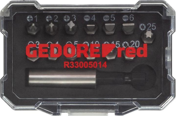 Produktbild Gedore Red red R33005014 Bit-Box 1/4 PH+SL+TX+6-kant+Bithalter 14-teilig (Innensechskant)