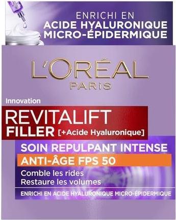 Image du produit L'Oréal Paris Soin intense anti-âge avec acide hyaluronique (Crème de jour, SPF 50)
