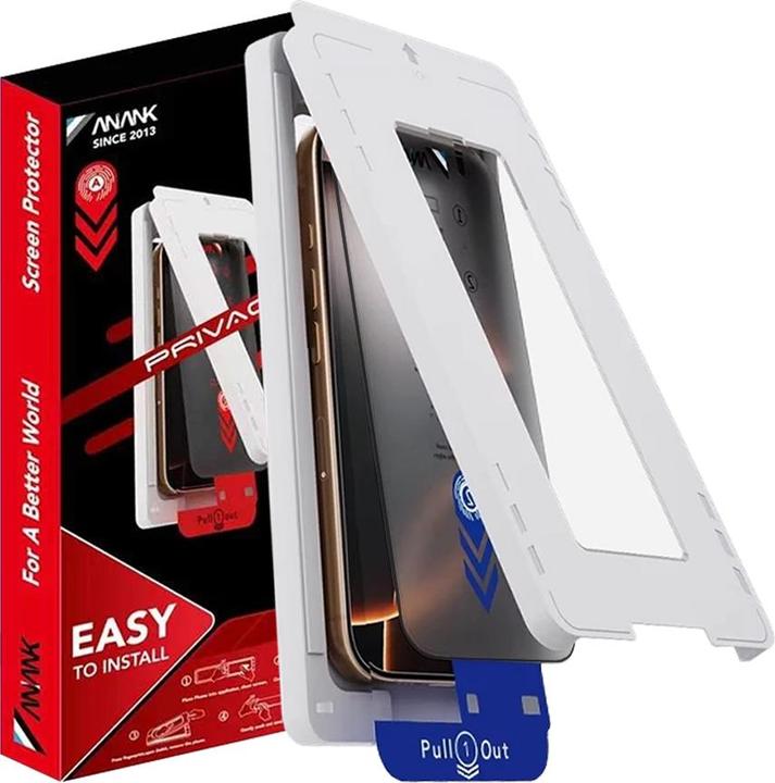 Productafbeelding Anank - 2.5D Privacy Panzerglas 26° Winkel, 180° Schutz - mit Installationshilfe für iPhone 16 (1 Stuk, Apple iPhone 16)