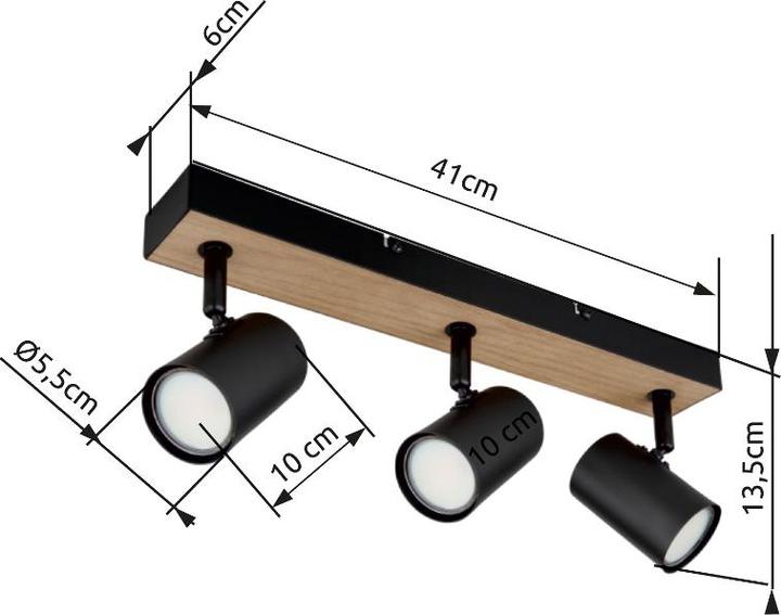 Produktbild Globo Strahler Robby I schwarz matt 3xGU10 (GU10)
