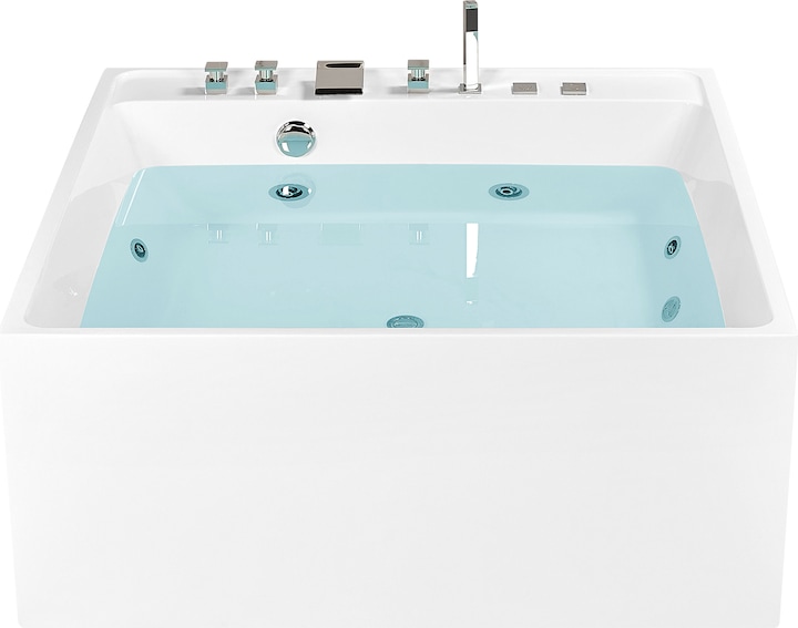 Immagine prodotto Beliani Vasca idromassaggio freestanding bianca quadrata 130 x 130 cm TAHUA (339 l, 130 cm)