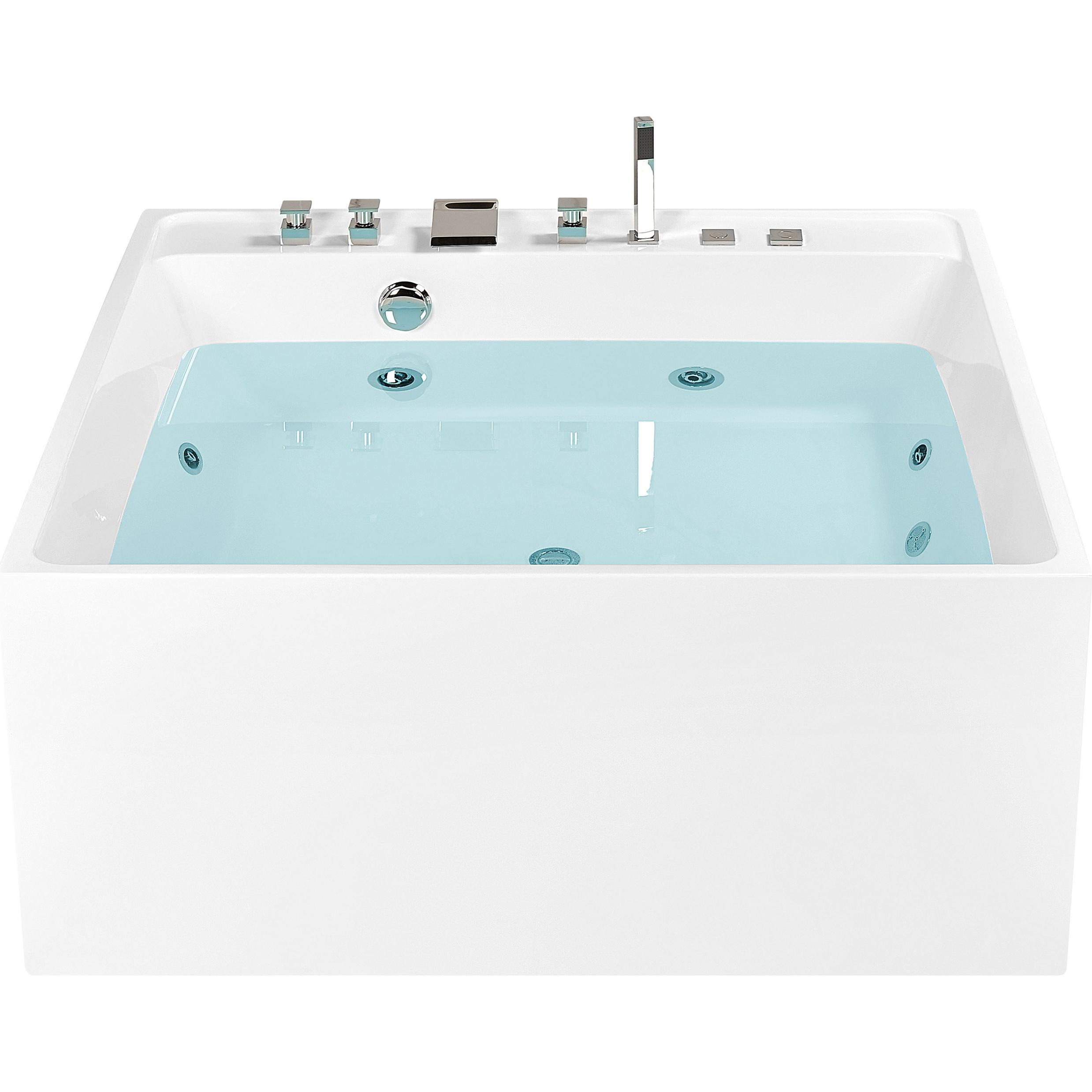 Beliani, Badewanne, Whirlpool Badewanne freistehend weiss quadratisch 130 x 130 cm TAHUA (339 l, 130 cm)