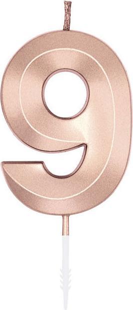 Produktbild Globos Europe Kuchenkerze 6 cm, metallisch roségolden, Nr. 9