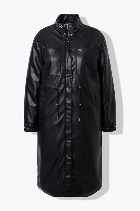 Actual product image Studio Untold Long Faux Leather Drawstring Waist Coat (60)