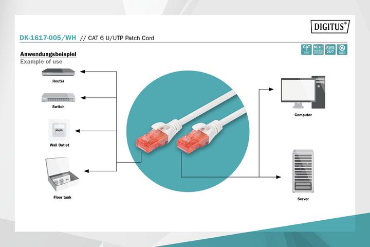 Actual product image Digitus Network cable (UTP, CAT6, 0.50 m)