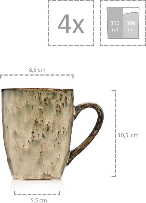 Produktbild Sänger Geschirr Kaffeetassen Set Pompei (350 ml, 4 x)