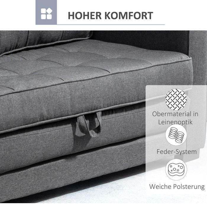 Image du produit Swisshandel24 Schlafsofa Klappsofa 2-Sitzer Stoffsofa Bettsofa Sofa mit Schlaffunktion Sofagarnitur Leinen-Touch G (Canapé-lit)