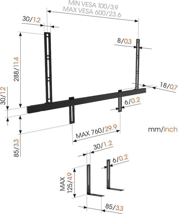 Produktbild Vogels Sound 3550 (1 Stk., Wandmontage, Schwenkbar, Höhenverstellbar)