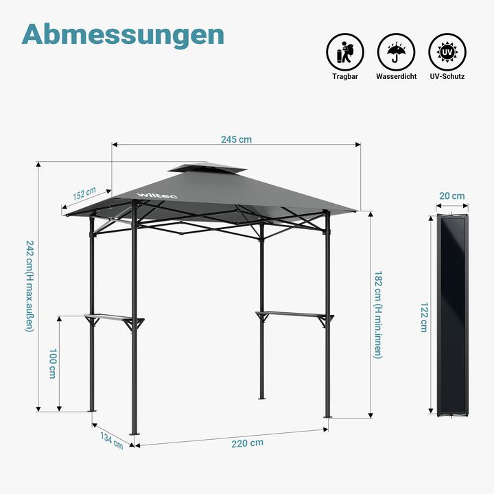 Actual product image Wiltec Faltpavillon (152 cm, 245 cm)