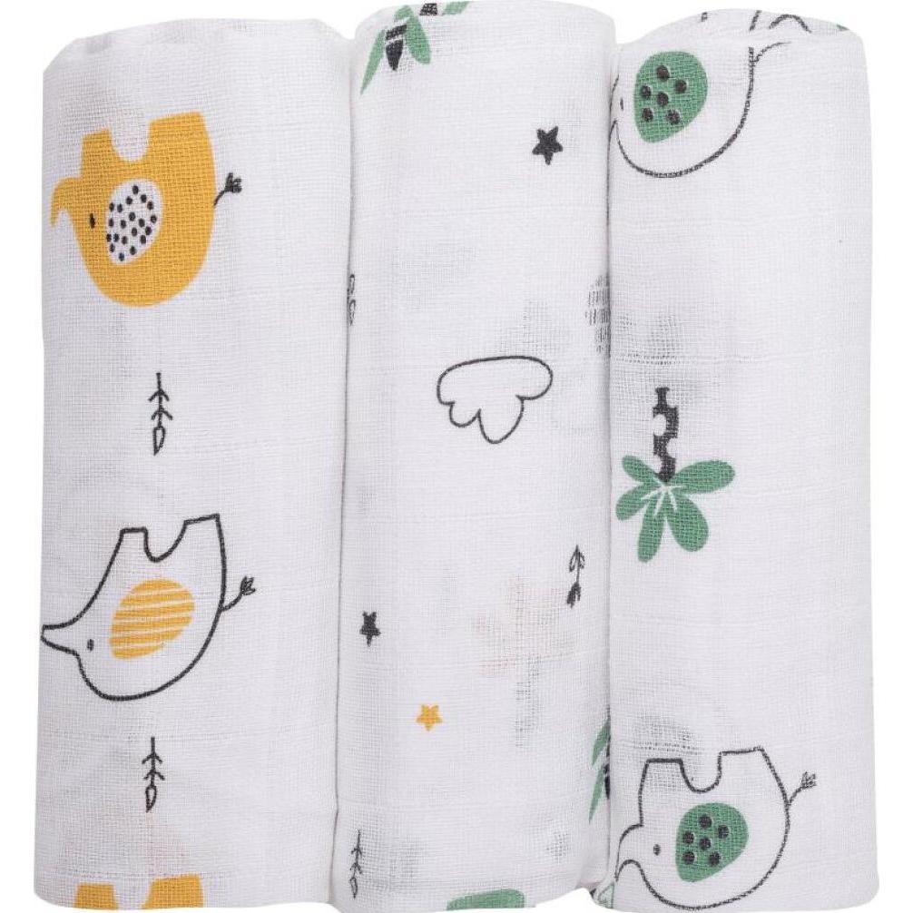 Bubaba, Pucktuch + Nuscheli, Tetra-Windeln 3er Pack Elefant