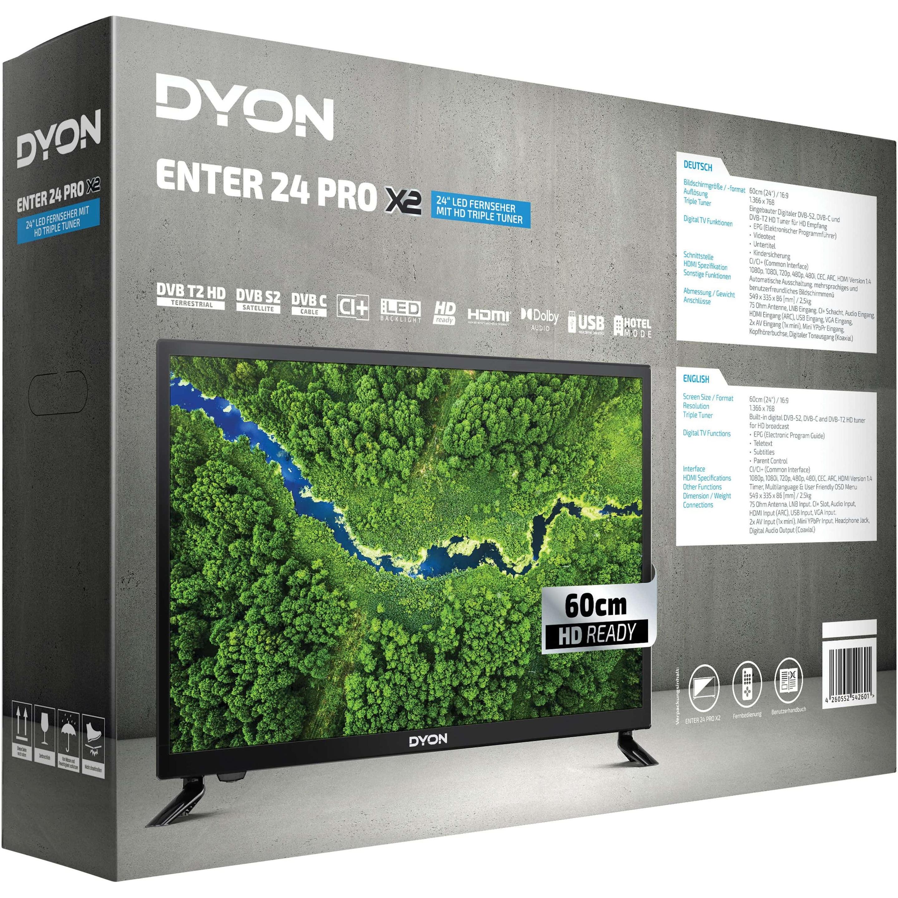 Thumbnail - Dyon Enter 24 Pro X2 (24", LED, HD ready), TV, Schwarz