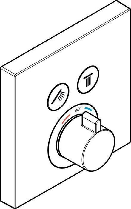 Productafbeelding hansgrohe HG SHOWERSELECT inbouwset voor inbouwthermostaat voor 2 verbruikers chroom