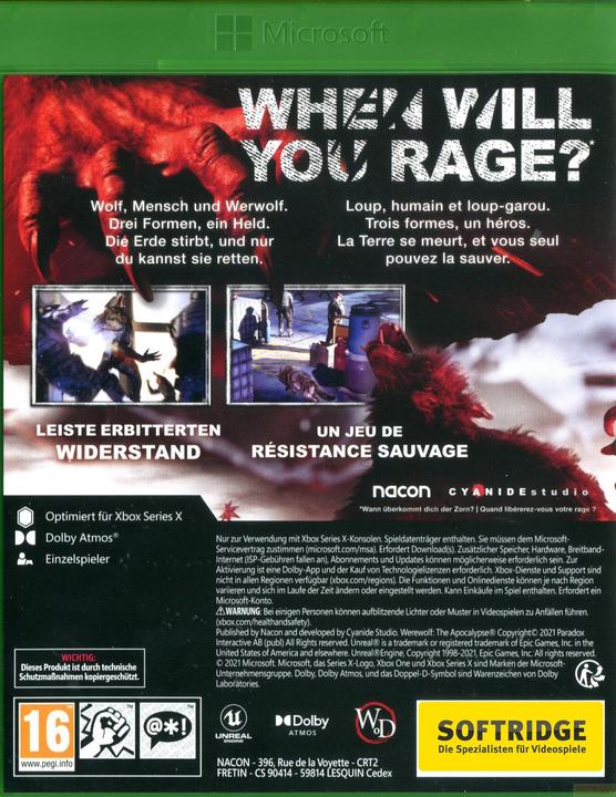 Actual product image Nacon Gaming Werewolf: The Apocalypse - Earthblood (Xbox Series X, DE, FR)