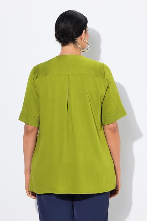 Produktbild Ulla Popken Shirtbluse, Steppeinsatz, A-Linie, Halbarm (60)