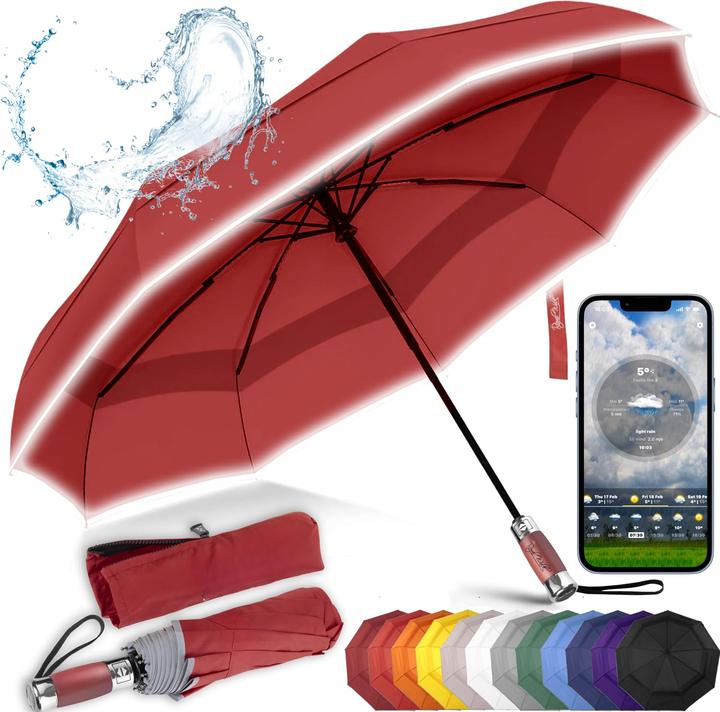 Produktbild Alopini Regenschirm Taschenschirm Automatisches Öffnen und Schliessen Winddichte Doppelkappe