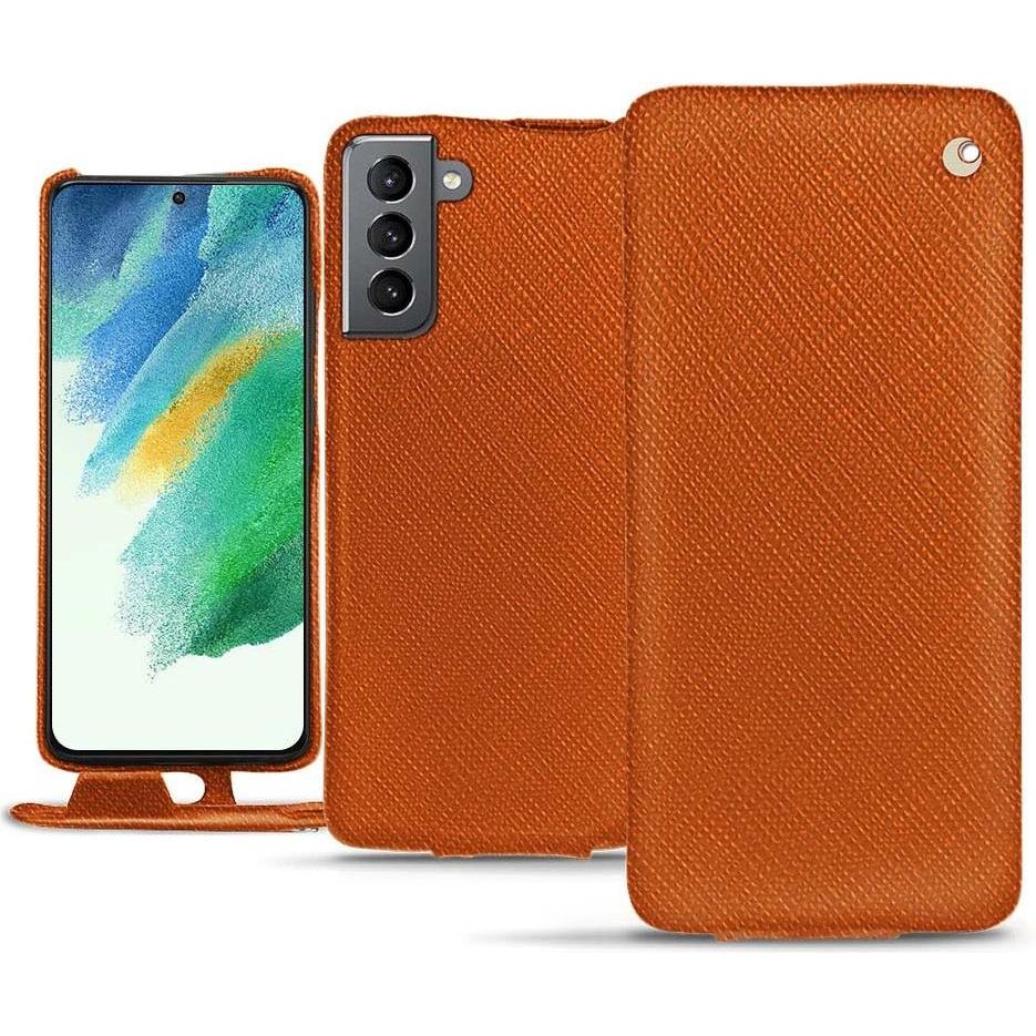 Thumbnail - Noreve Lederschutzhülle vertikal (Samsung Galaxy S21 FE), Smartphone Hülle, Orange