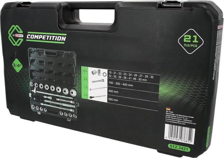Produktbild KS Tools 512.3421 COMPETITION 3/4 Steckschlüssel-Satz Steckschlüsselsatz 3/4 512