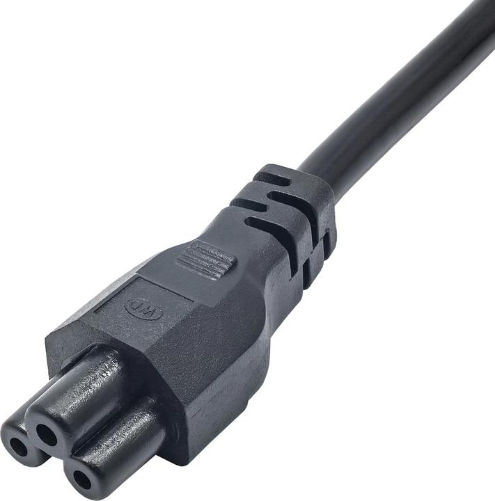 Actual product image Akyga Cable power AK-NB-08A Hybrid standard C/E/F CEE 7/7 - Euro 3-pin IEC - cable - CEE7/7 - coupler (1 m)