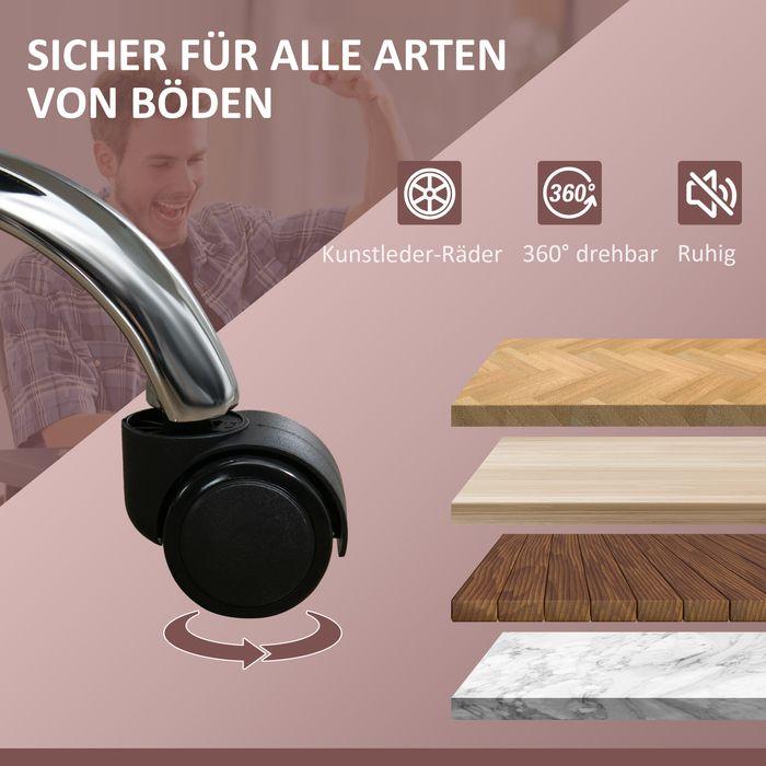 Produktbild Swisshandel24 Ergonomischer Bürostuhl mit Massagefunktion, Fussstütze, drehbar, rollbar, Rosa