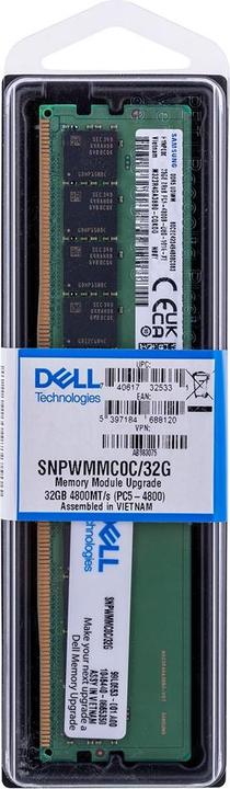 Produktbild Dell Memory Upgrade - - 2RX8 DDR5 U (1 x 32GB, 4800 MHz, DDR5-RAM)