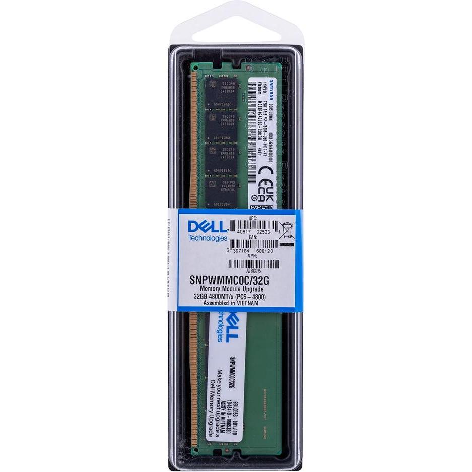 Thumbnail - Dell Memory Upgrade - - 2RX8 DDR5 U (1 x 32GB, 4800 MHz, DDR5-RAM, DIMM), RAM, Grau