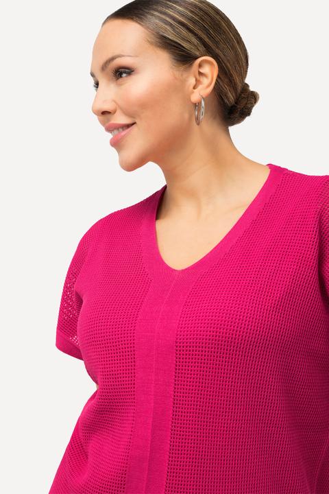 Produktbild Ulla Popken Pullover, Struktur, Oversized, V-Ausschnitt, ärmellos (46, 48)
