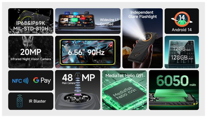 Actual product image Ulefone Armor X31 EU (128 GB, Black, 6.56", Dual SIM, 4G)