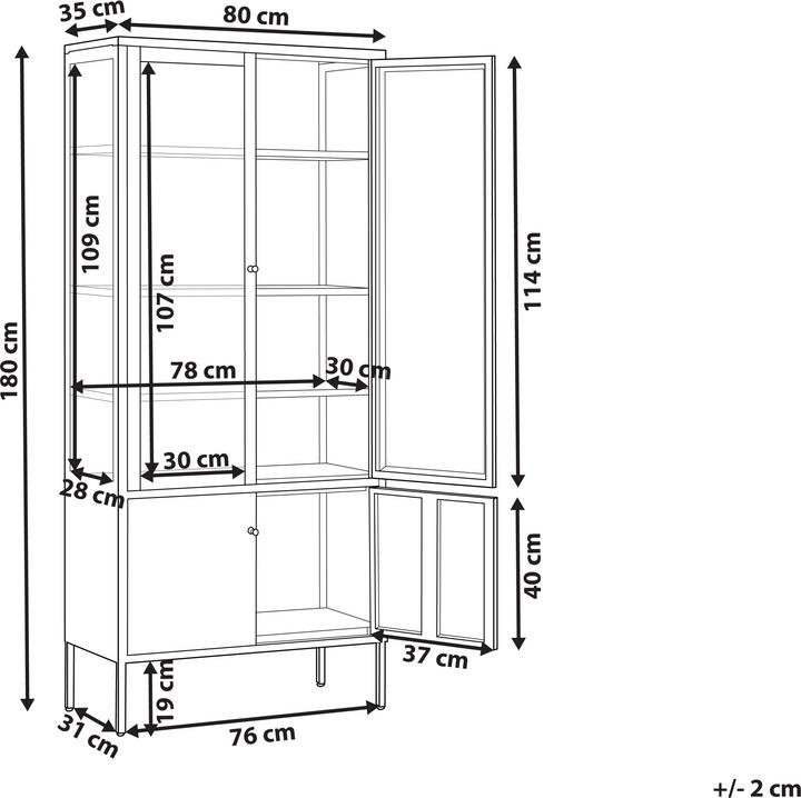 Image du produit Beliani Oxted (35 x 80 x 180 cm)