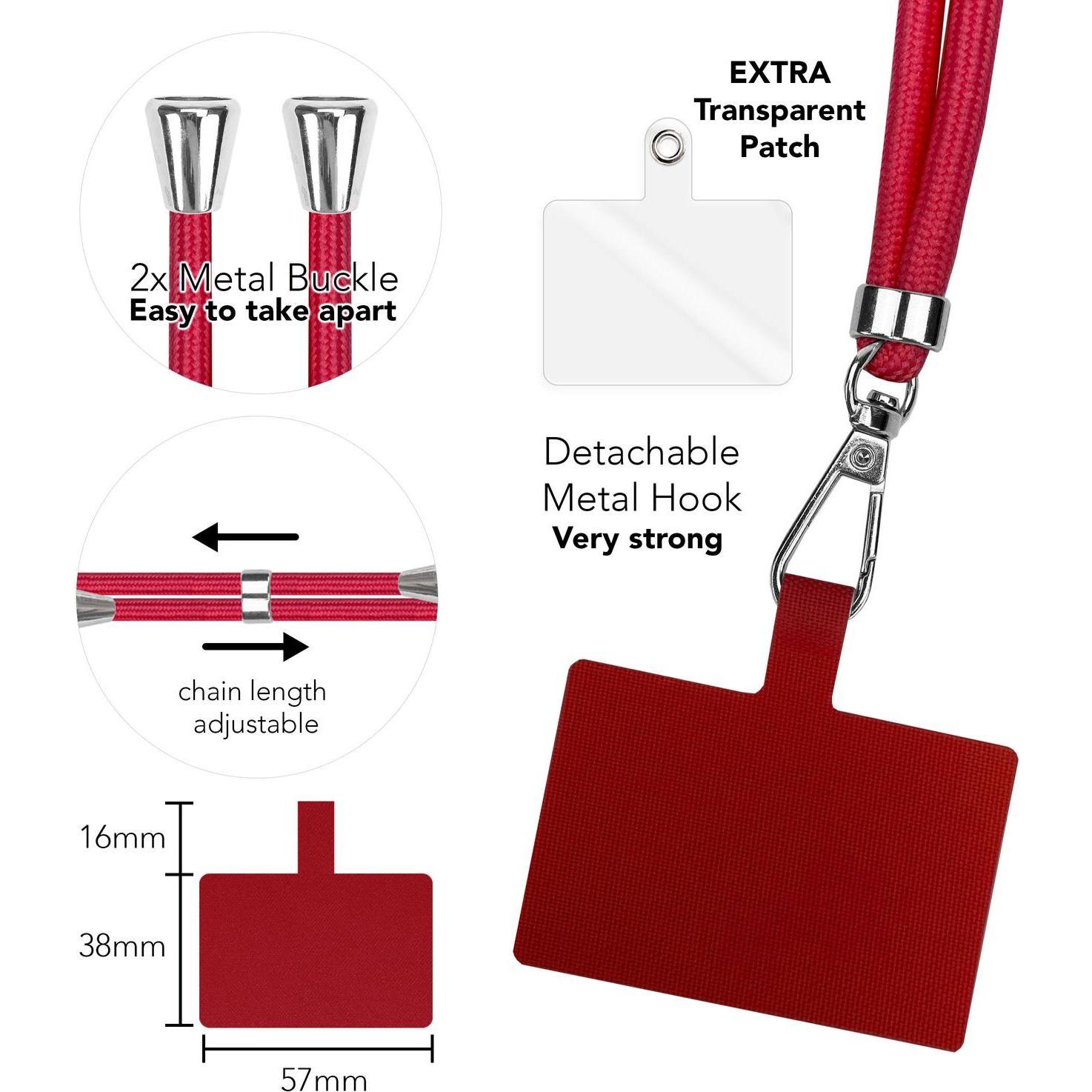 Thumbnail - Nalia Universal Handykette zum Umhängen mit Pad, Handykette, Rot