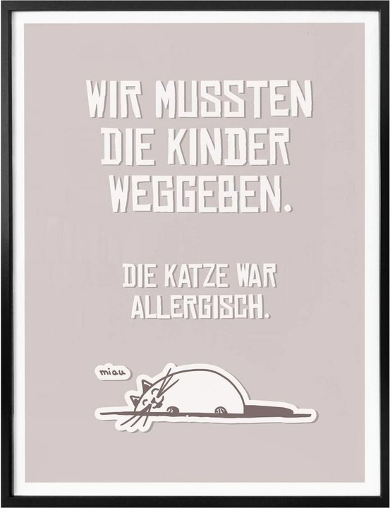 Immagine prodotto Trenddeko Abbiamo dovuto dare via i bambini - gatto (60 x 80 cm)