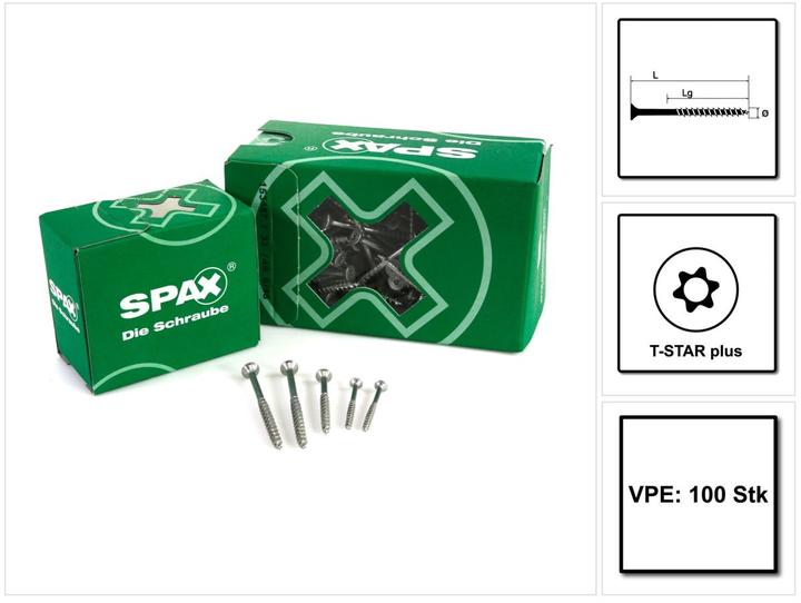 Actual product image Spax Chipboard screws SK T30 6,0x120 mm (100 Screws per piece)