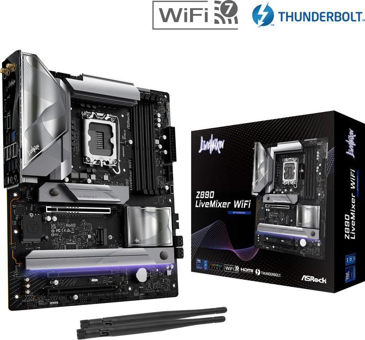 Image du produit AsRock Z890 LiveMixer WiFi Intel DDR5 S1851 (LGA 1851, Intel Z890, ATX)