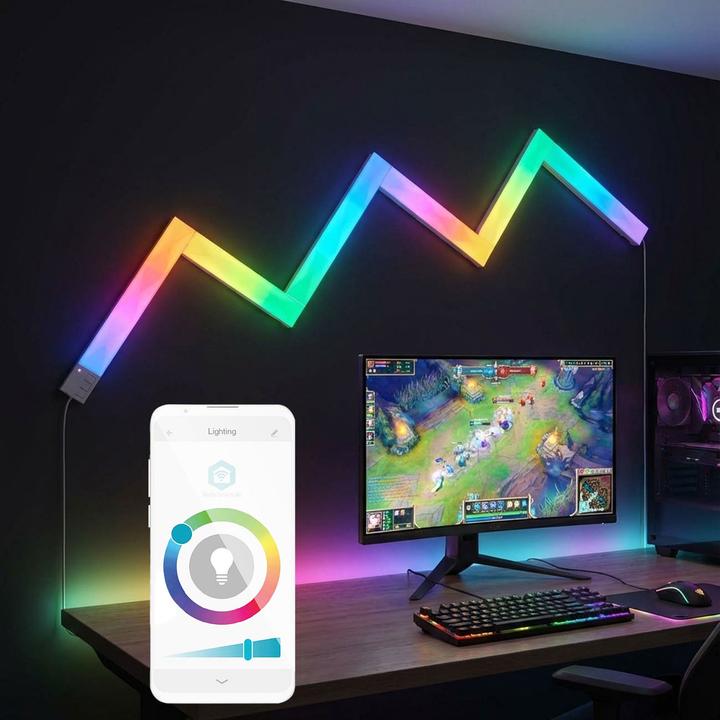 Image du produit Nedis SmartLife LED décoratives | Barre murale | Wi-Fi | RGBIC / Blanc chaud | Android™ / IOS (Blanc chaud, 14.40 cm, Intérieur)