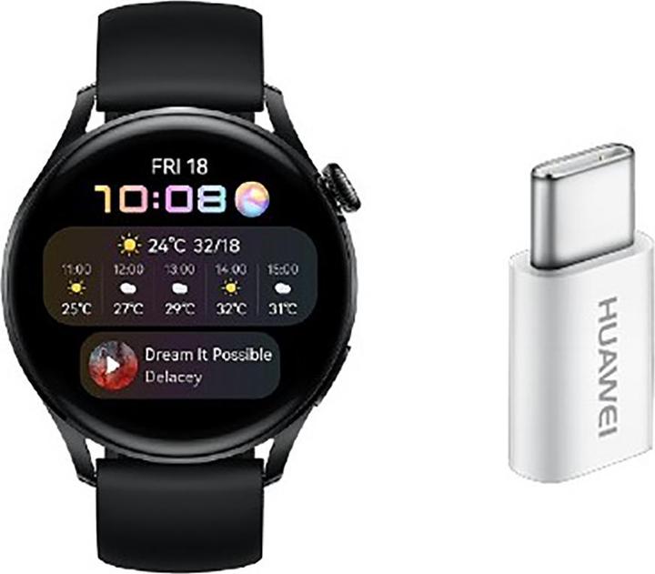 Produktbild Huawei Kit Watch 3 Active Black + Adapt 5v2a Typec (46 mm)