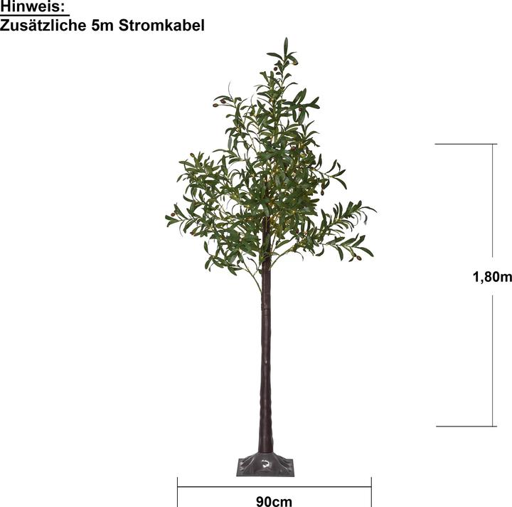 Image du produit Star Trading Arbre de décoration Olivec, 178 LED, 180 cm, vert (56 lm, IP44)