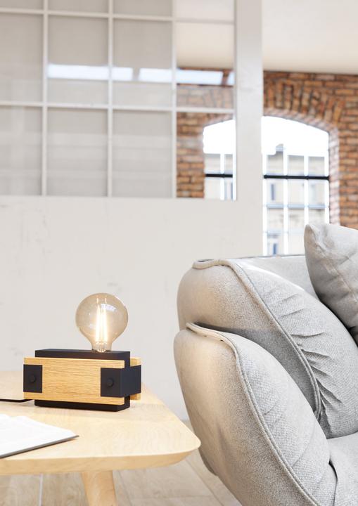 Actual product image EGLO Table lamp LAYHAM 1x E27, Brown/Black (E27)